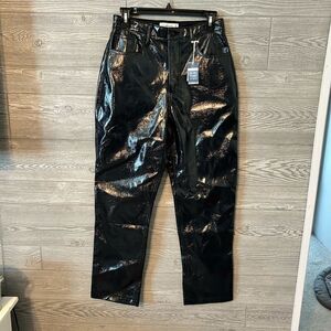 Abercrombie Curve Love 90s Straight Ultra High Rise Pant Vegan Leather‎ 26 2S